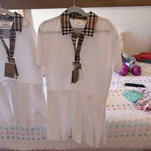 Burberry Kids Polo with Check Collar